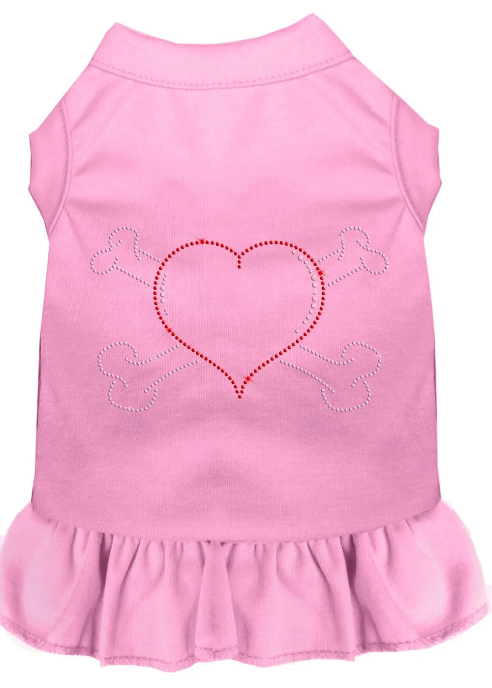 Rhinestone Heart And Crossbones Dress Light Pink Xl (16)