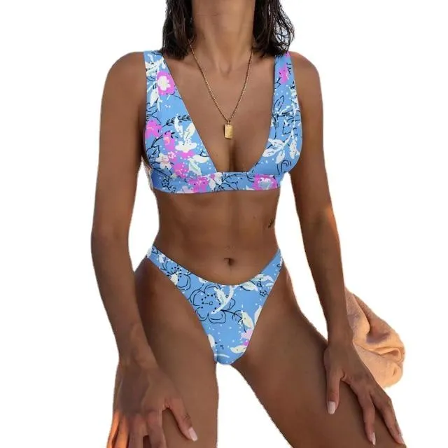 Sexy Ladies' Low Waist Push Up Brazilian Bikini Set