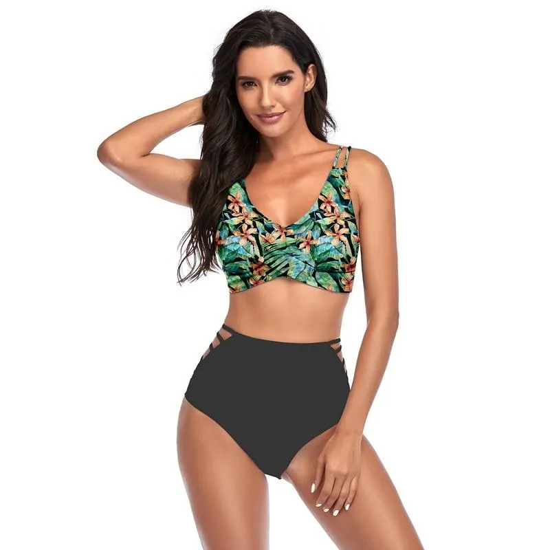 Sexy Ladies' Separated High Waist Push Up Bikini Set Plus Size