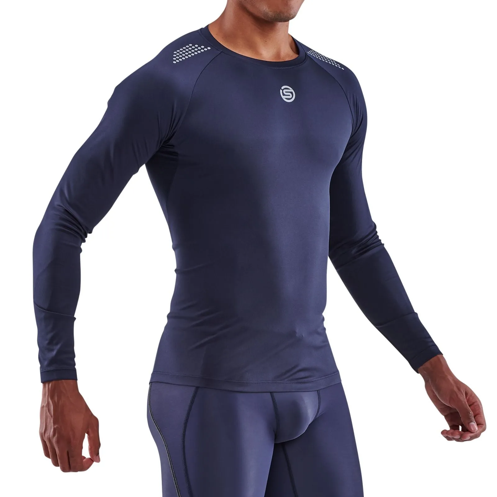 Skins Men's Long Sleeve Tops 3-Series - Navy Blue -ST01504569010