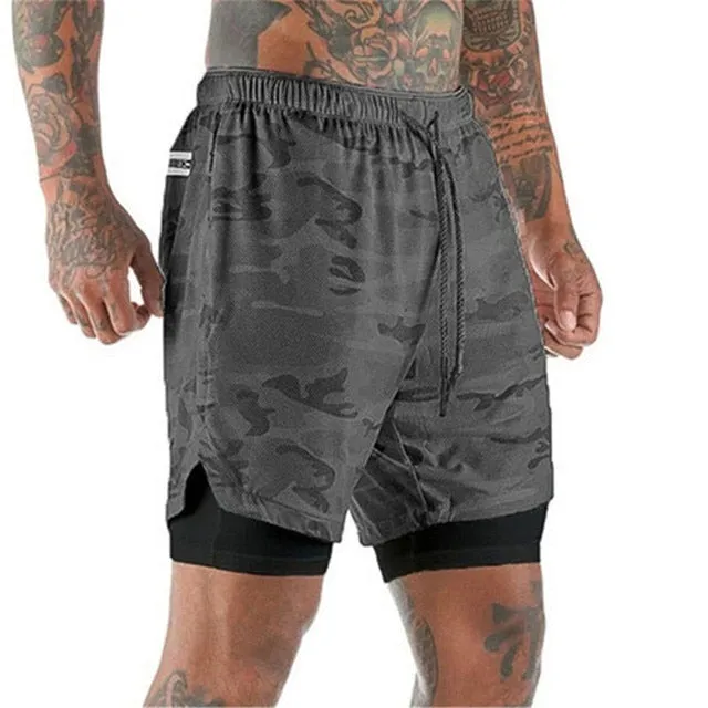 Sport Shorts Men Sportswear Double-deck Running Shorts