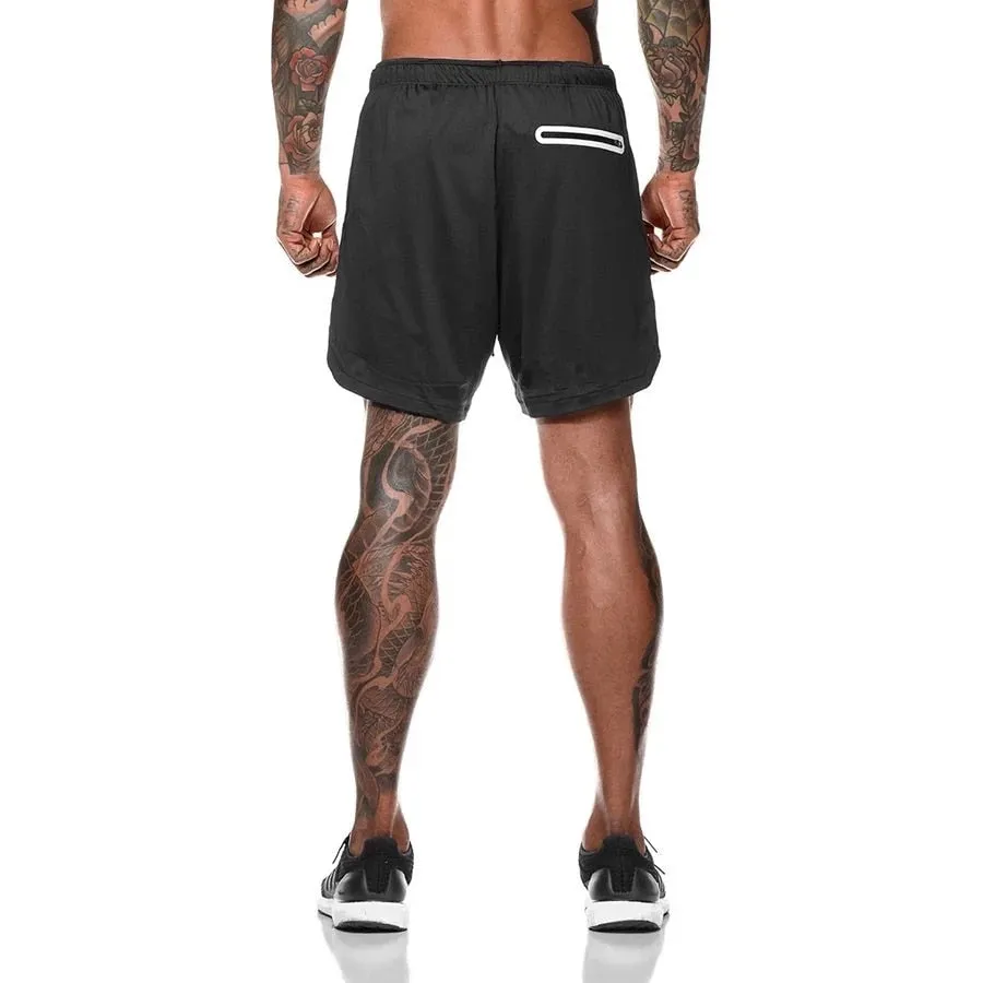 Sport Shorts Men Sportswear Double-deck Running Shorts