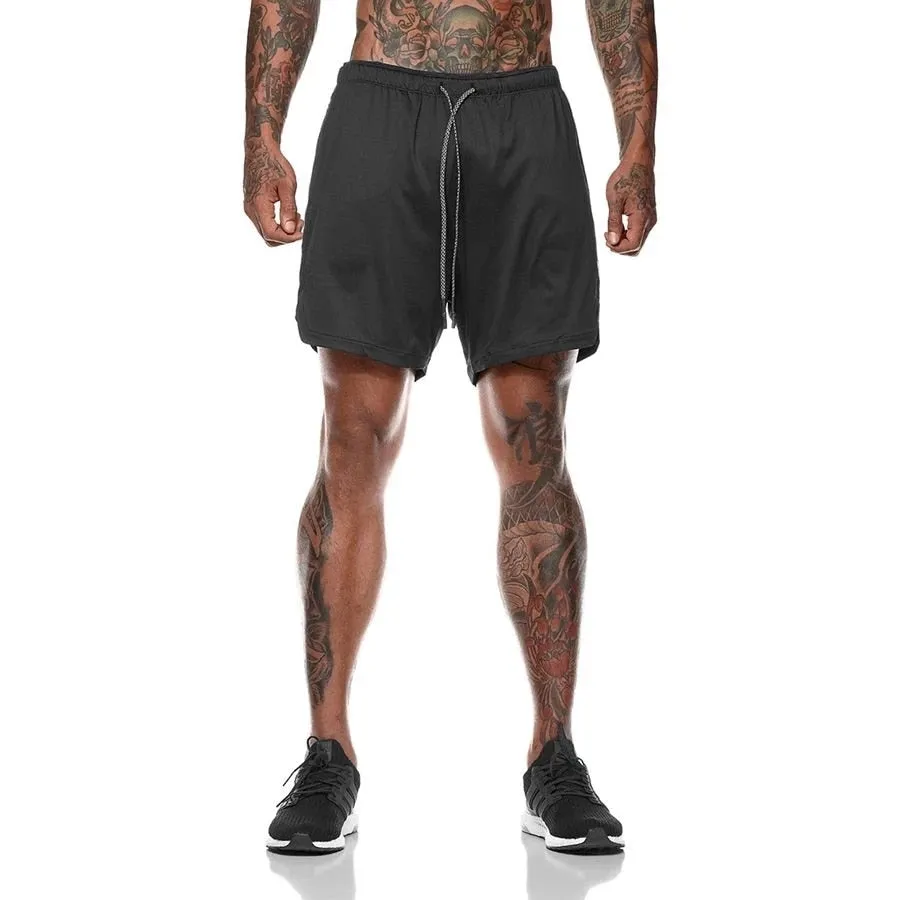 Sport Shorts Men Sportswear Double-deck Running Shorts