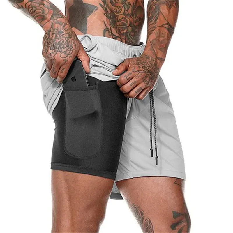 Sport Shorts Men Sportswear Double-deck Running Shorts