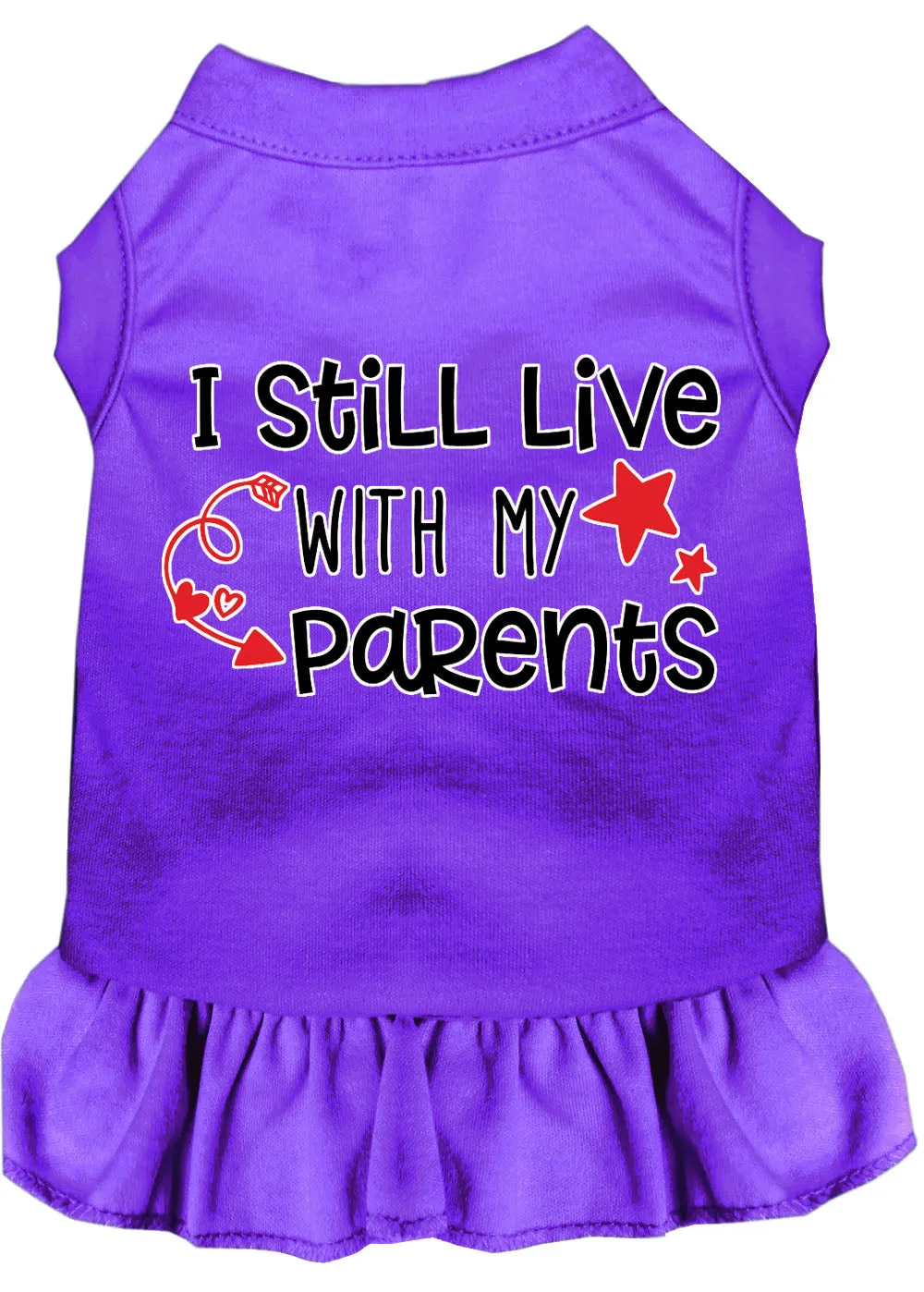 Still Live With My Parents Screen Print Dog Dress Purple Med (12)