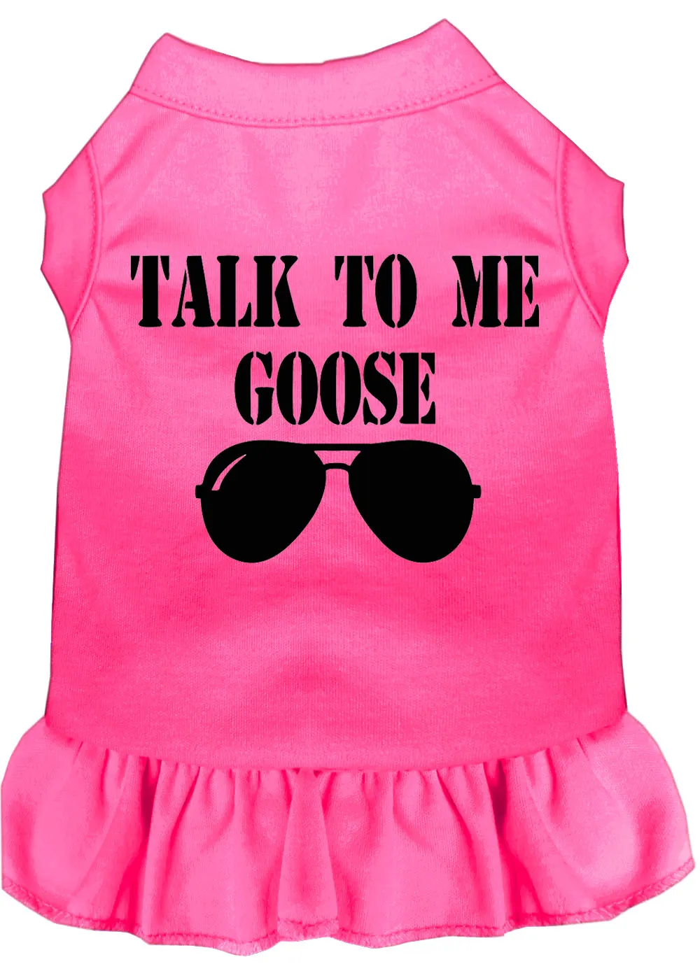 Talk To Me Goose Screen Print Dog Dress Bright Pink Sm (10)