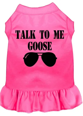 Talk To Me Goose Screen Print Dog Dress Bright Pink Xl (16)