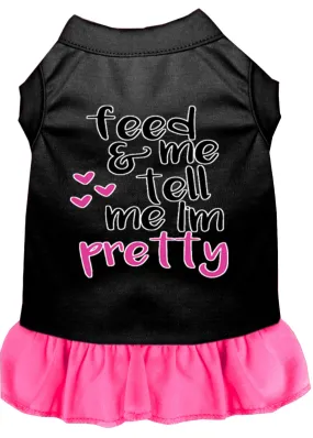 Tell Me I'm Pretty Screen Print Dog Dress Black With Bright Pink Xxxl (20)