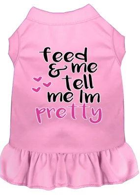 Tell Me I'm Pretty Screen Print Dog Dress Light Pink 4x (22)