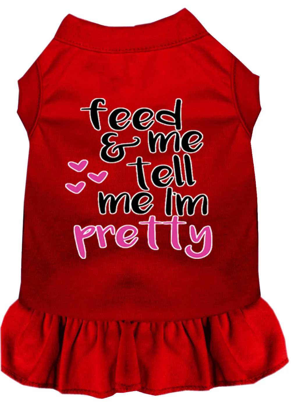 Tell Me I'm Pretty Screen Print Dog Dress Red Xl (16)