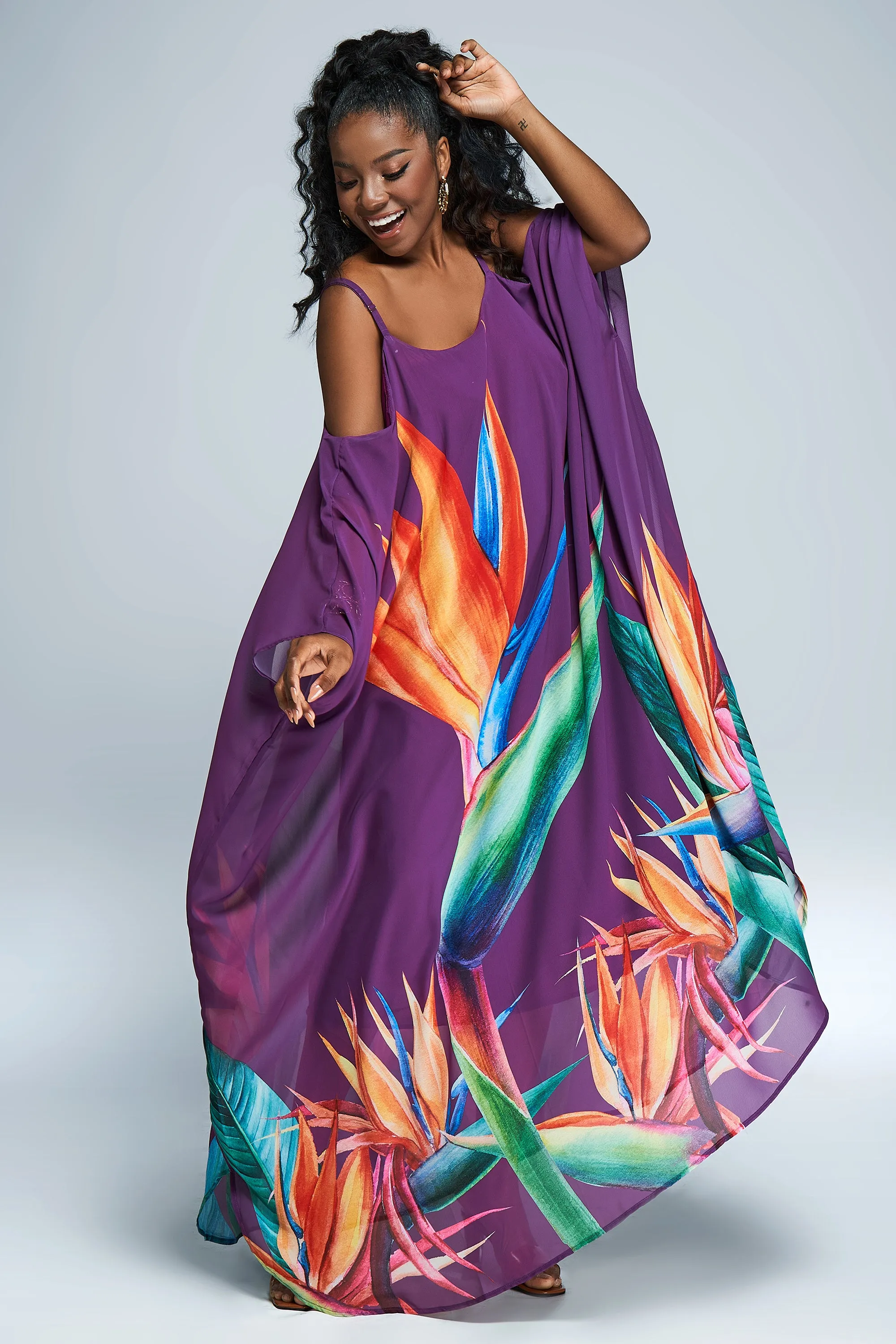 THE PARADISIO MAXI KAFTAN-PURPLE