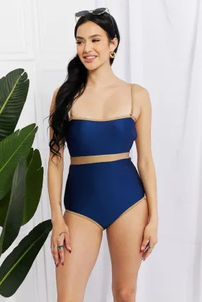 Wave Break Contrast Trim One-Piece Swimsuit