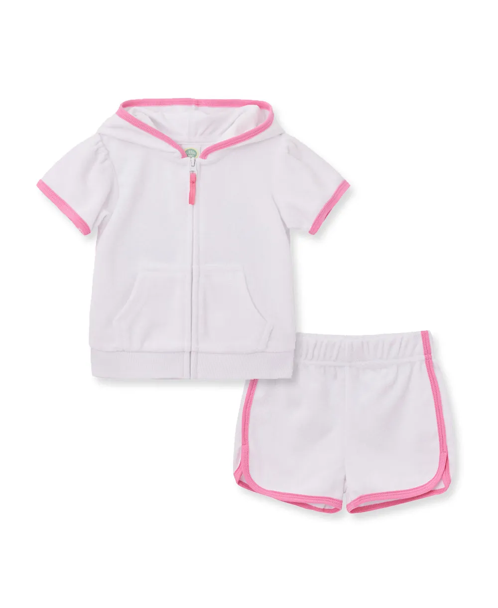 White Toddler Terry Swim Coverup (2T-4T)