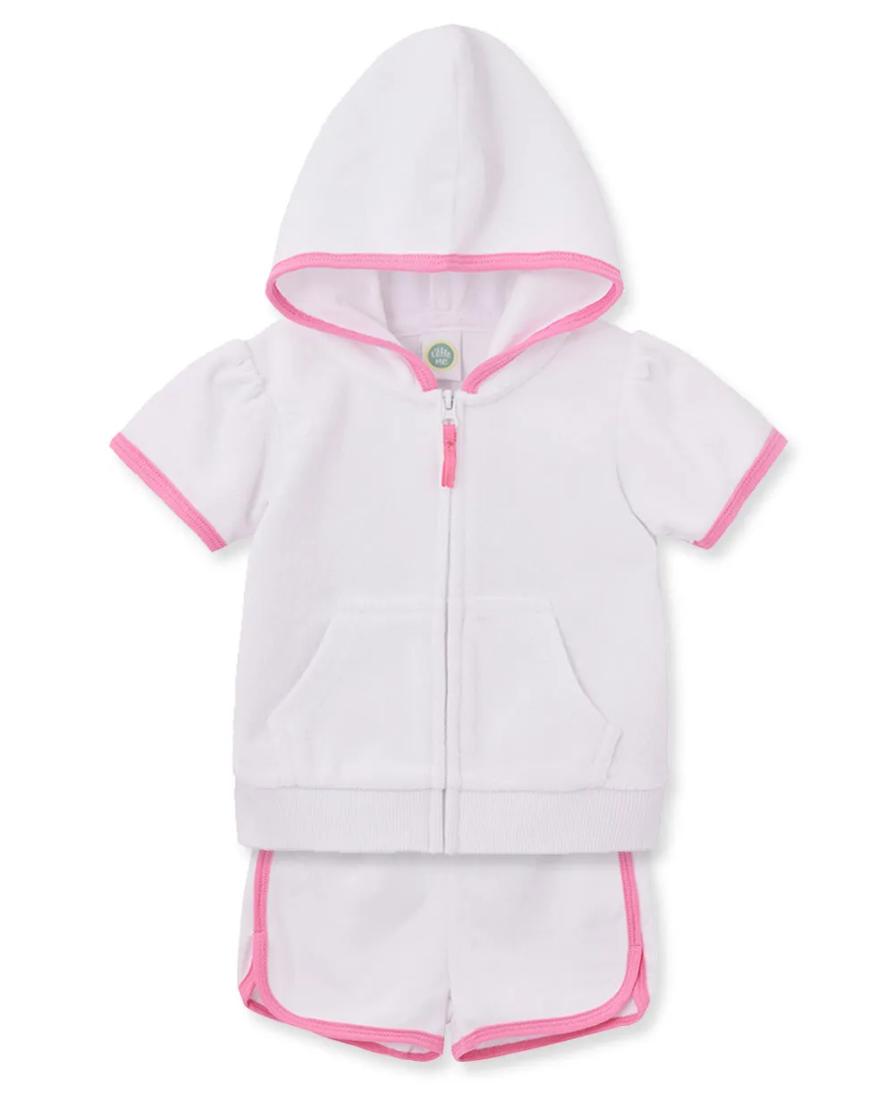 White Toddler Terry Swim Coverup (2T-4T)