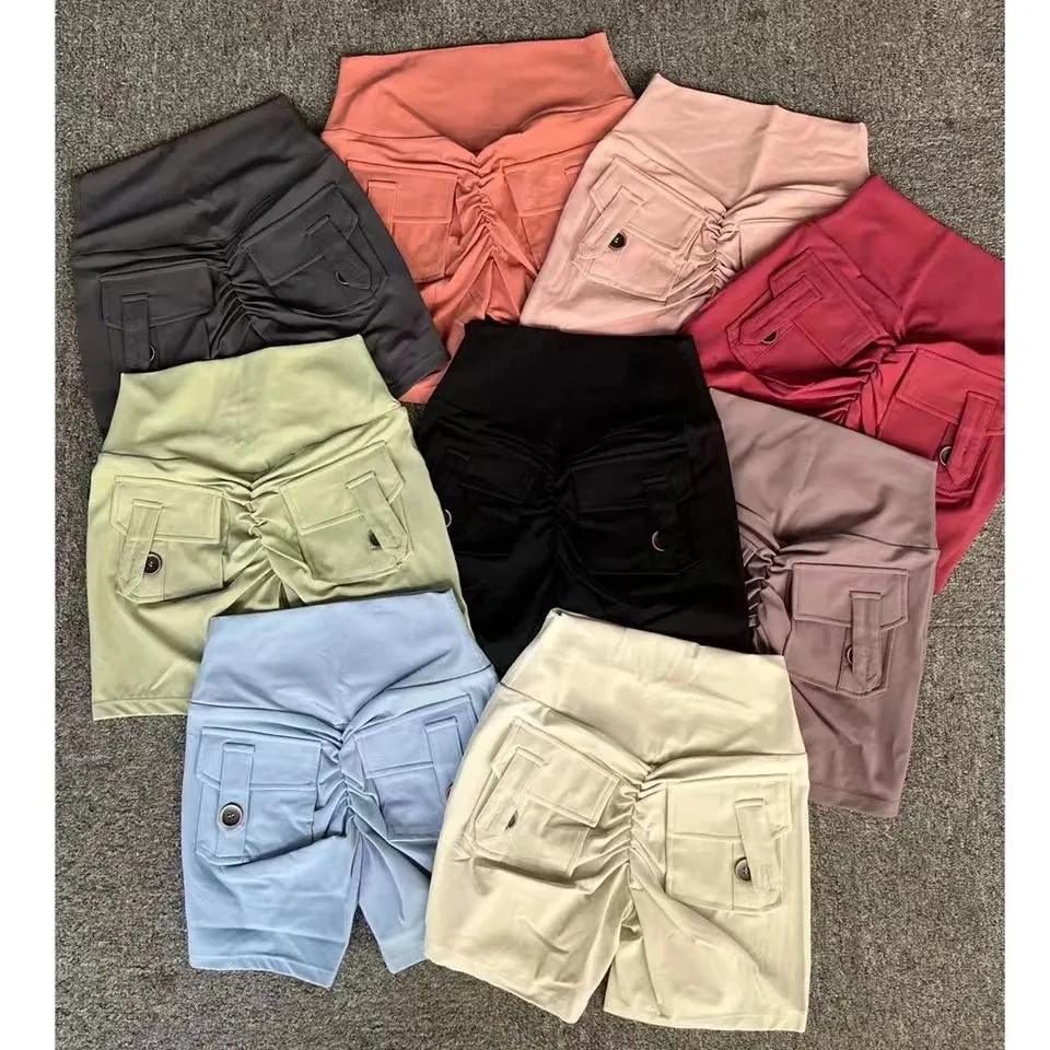 Women's Cargo Fitness Scrunch Shorts