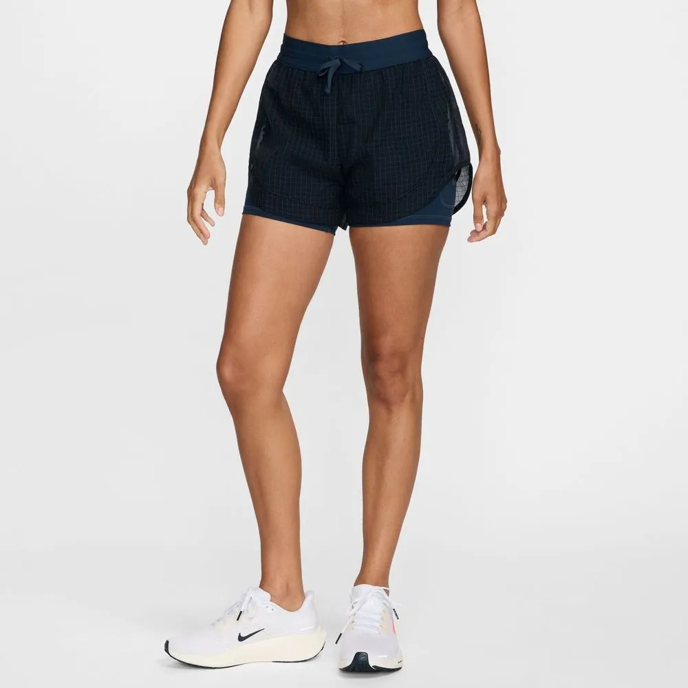 Womens Running Division Dri-FIT Mid-Rise 3 Inch 2-in-1 Running Shorts - Armory Navy