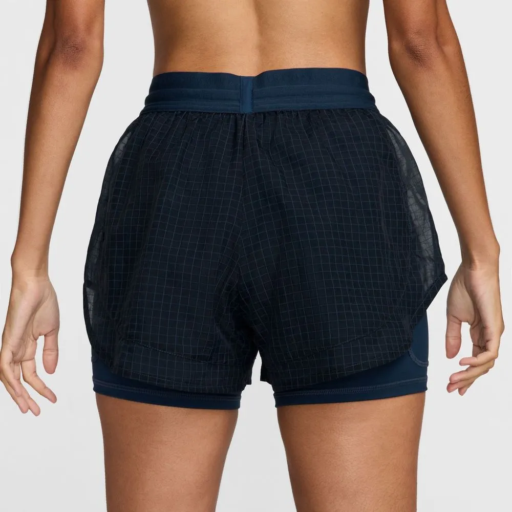 Womens Running Division Dri-FIT Mid-Rise 3 Inch 2-in-1 Running Shorts - Armory Navy