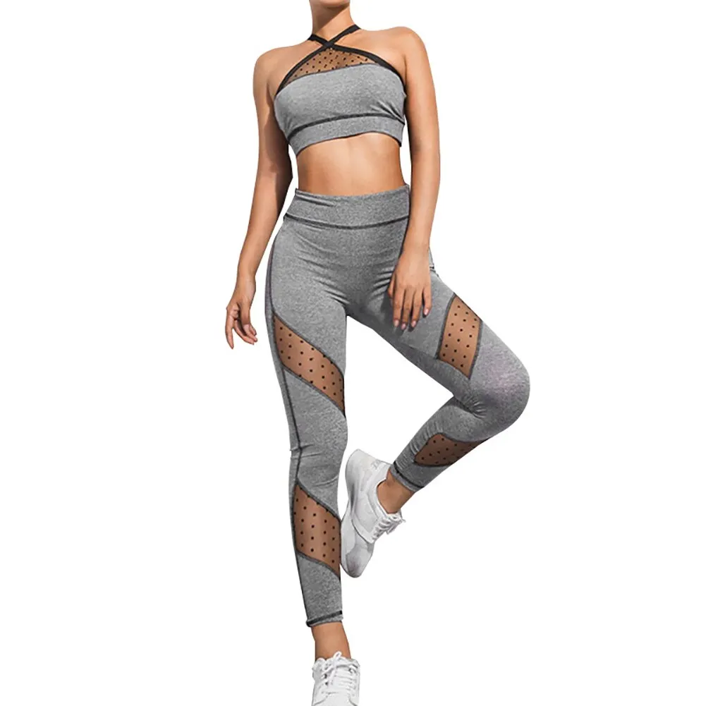 Workout Gym Sexy Mesh Fitness Yoga Suit