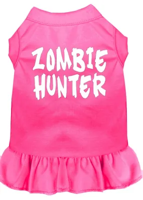 Zombie Hunter Screen Print Dress Bright Pink Xs (8)